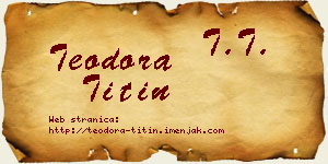 Teodora Titin vizit kartica